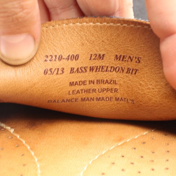 G.H. Bass & Co Driving Loafers Wheldon Bit Men's 12 M Dark Navy Leather Moccasin - Picture 3 of 9